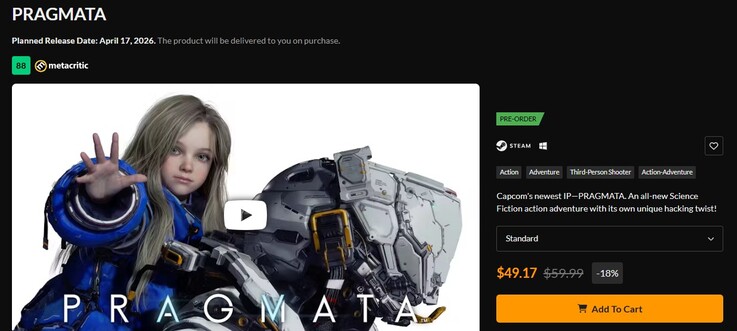 Pragmata listed with a discount.