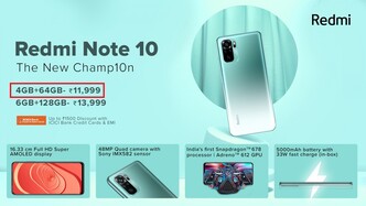 Redmi Note 10 launch price. (Image source: Xiaomi)