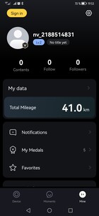 Total distance covered during the ride