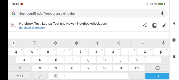 Keyboard in landscape mode