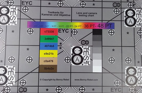 Picture taken of the test chart