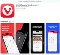 Vivaldi now listed on App Store (Source: Own)