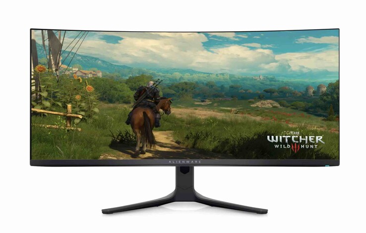 The Alienware AW3423DWF gaming monitor sports a 3440 x 1440 QD-OLED panel with a 165 Hz refresh rate. (Image source: Dell)