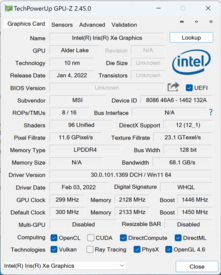GPU-Z Intel Iris Xe