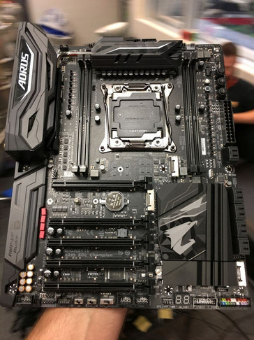 The Gigabyte X299 SOC Champion motherboard. (Source: HWBOT)