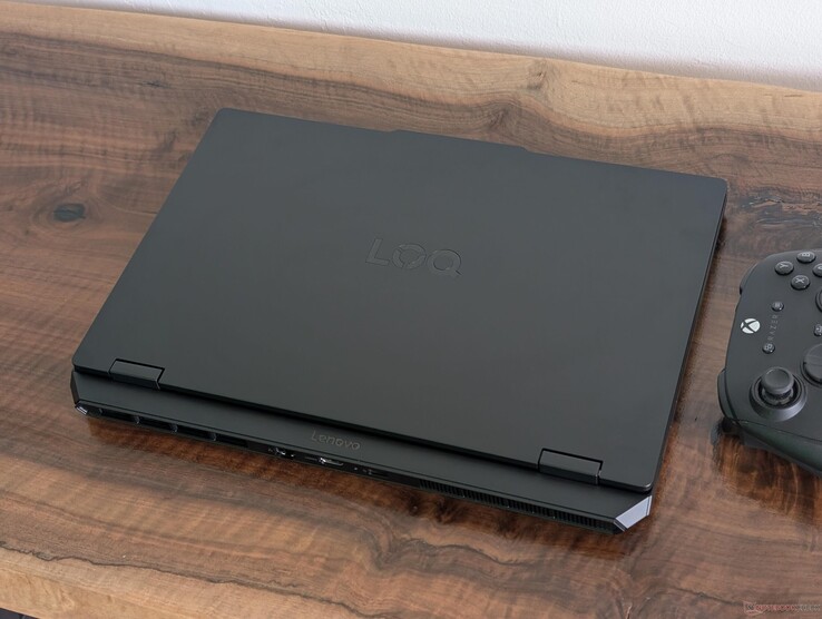 The Lenovo LOQ Essential gaming laptop features a minimal design with a plastic build. 