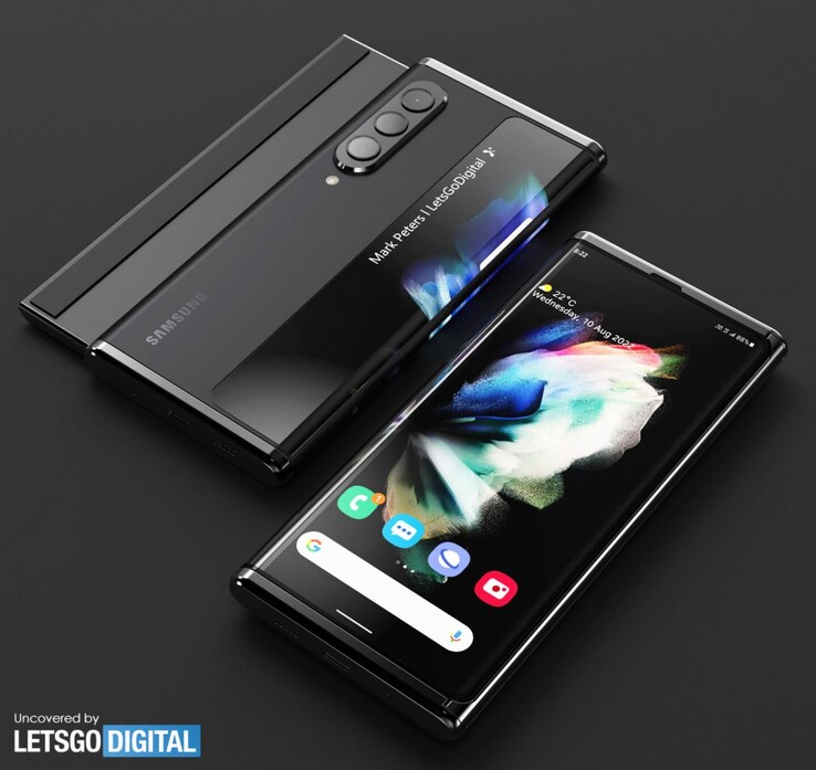 Some new schematics and renders based on what might be a Galaxy Z Slide patent. (Source: Technizo Concept x LetsGoDigital)