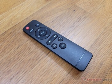 Remote has no backlight and so its buttons can be difficult to see in the dark