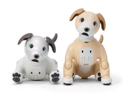 Sony releases Aibo Kinako Edition robotic dog in two-tone light brown and white. (Left: Original Ivory White, Right: Kinako edition) (Image source: Sony)
