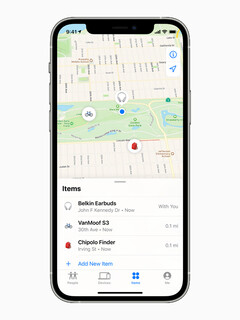 Apple's Find My network can now be used to track non-Apple products like e-bikes, headphones, and location tags. (Image via Apple)