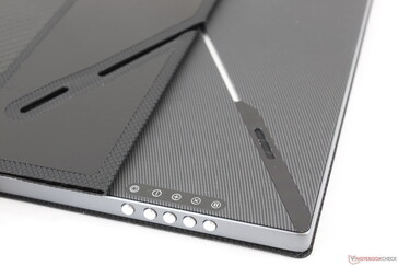 Back of the monitor is textured for a more luxurious feel and to repel fingerprints