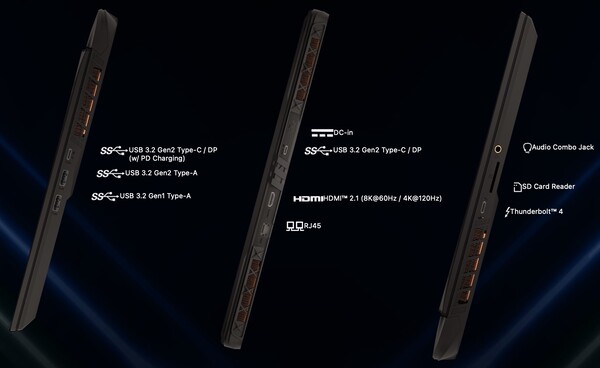 The port selection of the Vector GP68HX (Image: MSI)