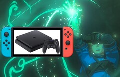 There is a rumor that the PS4 power-rivaling Super Switch could be launched alongside Breath of the Wild 2. (Image source: Nintendo/Sony - edited)
