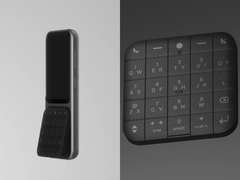 Pictured - the Sidephone with the modular compact QWERTY keypad against a light gray background (left) and the QWERTY keypad on its own against a dark gray background (right). (Image source: u/gosidephone via r/sidephone)