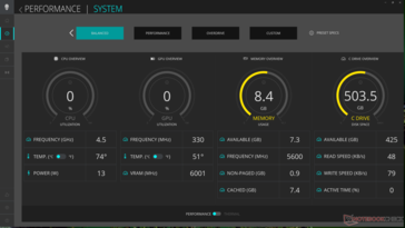 Power Profile menu