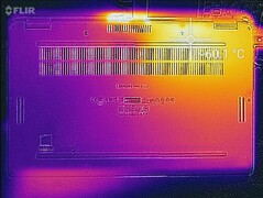 Thermal profile, underside (max load)