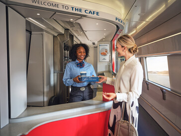 There's also a dining car. (Image source: Amtrak)
