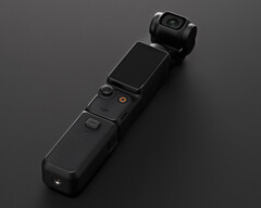 The DJI Osmo Pocket 3 in its battery grip. (Image source: @Quadro_News)