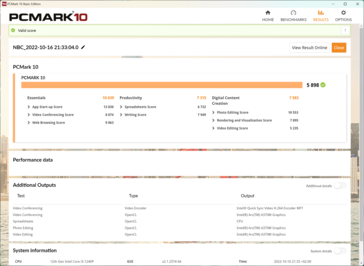 PCMark10 with power adaptor plugged in