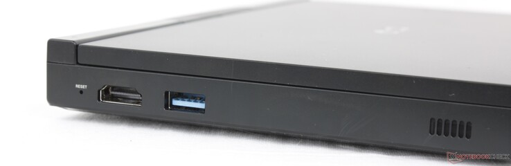 Left: Reset button, HDMI 2.1, USB-A 3.2 Gen. 2 (10 Gbps)