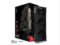 The XFX Swift series of Radeon RX 9070 XT (Pictured) and RX 9070 cards has triple fan coolers. (Image source: XFX)