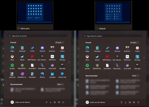 It seems like Microsoft wants its users to choose between crippling the pinned apps section or crippling the recommended files section. Why not make the Start menu bigger? (Image source: author)