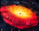 An artist representation of the CAPERS-LRD-z9 galaxy (Image source: Erik Zumalt and The University of Texas at Austin)