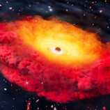 An artist representation of the CAPERS-LRD-z9 galaxy (Image source: Erik Zumalt and The University of Texas at Austin)