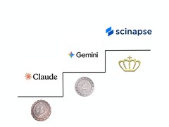 An illustrative image depicting how Scinapse compares against the competition (Image source: Google, Anthropic, and Pluto Labs; edited)