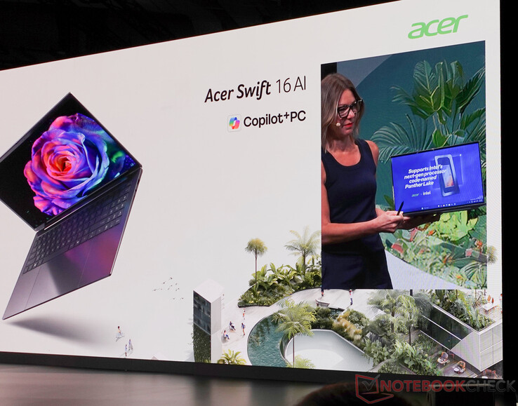 Acer Swift 16 AI with Intel Panther Lake chips is coming out next year. (Image source: Notebookcheck)