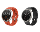 Amazfit Active 2 smartwatch in Red Sport Silicone (left) and Black leather (right), priced at $99.99 and $129.99 respectively. (Image source: Amazfit)