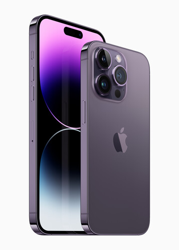 iPhone 14 Pro and iPhone 14 Pro Max - Deep Purple. (Image Source: Apple)