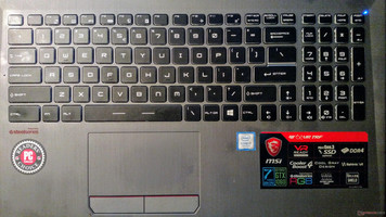 Keyboard and touchpad.