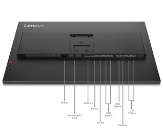 The ThinkVision P32UD-40 features a wide array of ports (Image source: Lenovo)