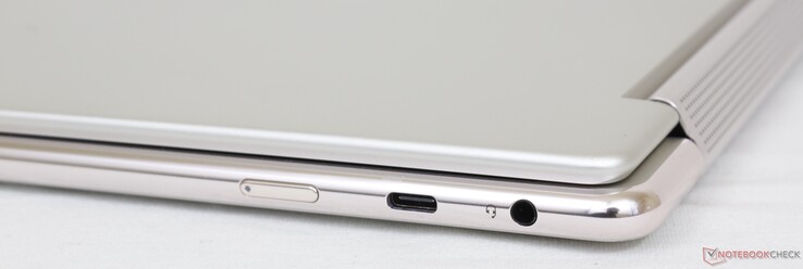 Right: Power button, USB-C 3.2 Gen. 2 w/ Power Delivery + DisplayPort