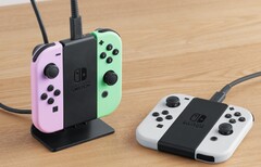 The Joy-Con Charging Stand can be used vertically or laid flat on a table. (Image source: Nintendo)