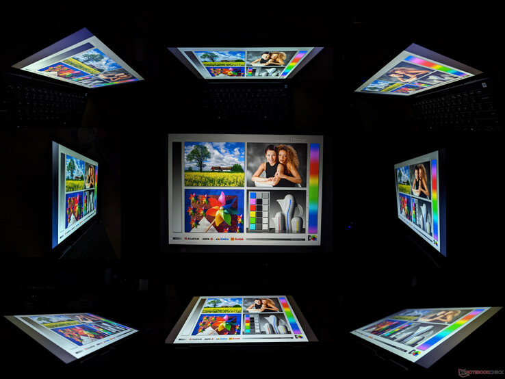 Wide IPS viewing angles for portrait and landscape modes. Colors and contrast degrade from extreme angles