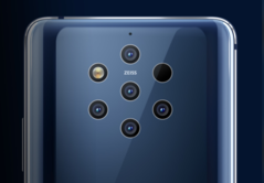 The hexagonal pattern of the Nokia 9 PureView's penta-lens setup. (Source: Nokia)