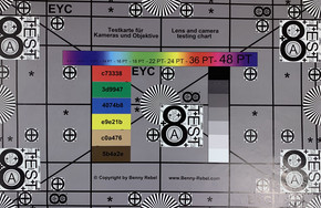 Photo of our test chart