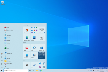 The new Start menu UI without theme applied. (Image: Microsoft)