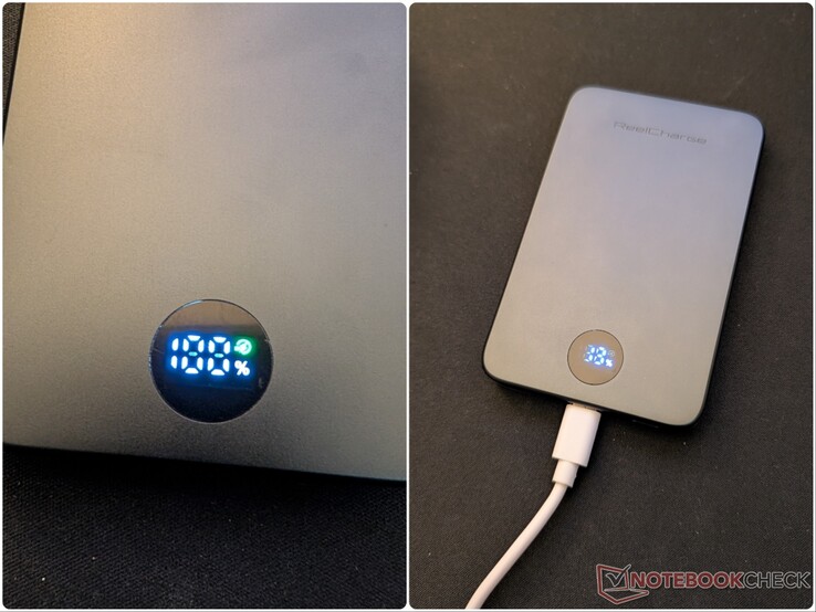 The 5,000 mAh power bank early unit had some LED bleed-through.