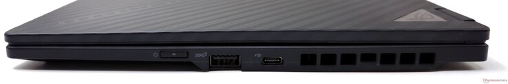 Right: Power button, USB 3.2 Gen 2 Type-A, USB 4 Gen2 Type-C with DisplayPort 1.4 and Power Delivery