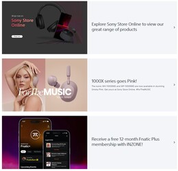 iPhones on Sony's home page. (Image source: Sony UK)