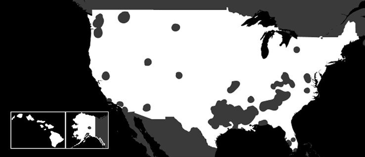 Starlink Residential Lite plan availability map.