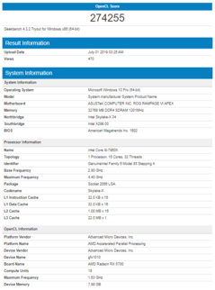 AMD Radeon RX 5700 OpenCL score. (Image source: Geekbench)