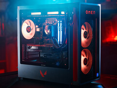 The new limited-edition Omen 35L has Valorant-themed design. Pictured: the gaming desktop. (Image source: HP)