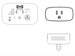 The IKEA SPELNING smart plug has appeared in a filing at the FCC. (Image source: FCC)