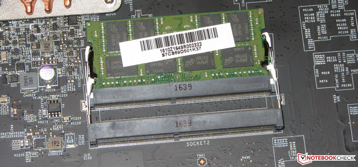 There are two RAM slots.