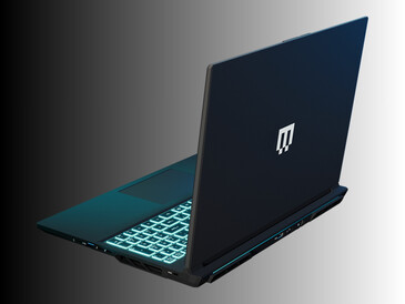 Maingear Super 16 gaming laptop back view at angle (Image source: Maingear PR)