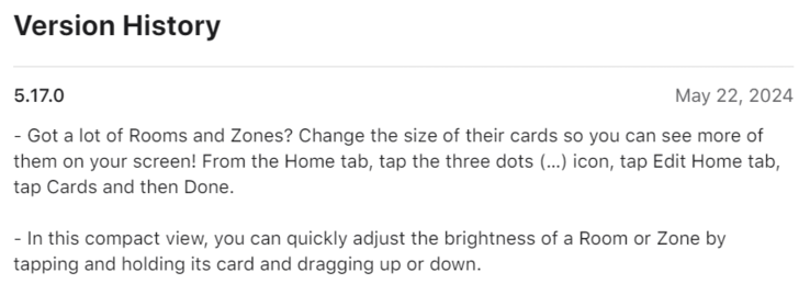 The Philips Hue app version 5.17.0 change log.
